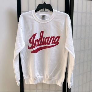 NWT Gildan New Agenda Indiana White Sweatshirt Women Small College New